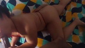 Trans girl struggles with giant dick in her tight little ass