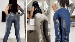 Wet Jeans! Piss Compilation in different Jeans