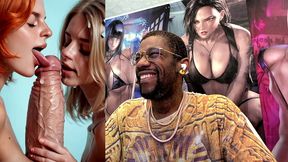 delicious naughty blonde and ginger teens licking a bwc while cumming, ai generated