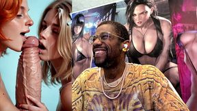 delicious naughty blonde and ginger teens licking a bwc while cumming, ai generated