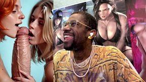 delicious naughty blonde and ginger teens licking a bwc while cumming, ai generated