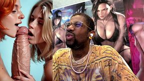 delicious naughty blonde and ginger teens licking a bwc while cumming, ai generated