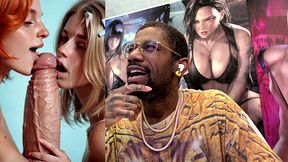 delicious naughty blonde and ginger teens licking a bwc while cumming, ai generated