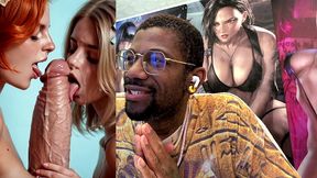 delicious naughty blonde and ginger teens licking a bwc while cumming, ai generated