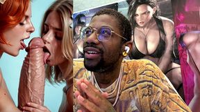 delicious naughty blonde and ginger teens licking a bwc while cumming, ai generated