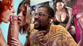 delicious naughty blonde and ginger teens licking a bwc while cumming, ai generated