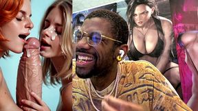 delicious naughty blonde and ginger teens licking a bwc while cumming, ai generated