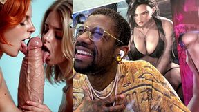 delicious naughty blonde and ginger teens licking a bwc while cumming, ai generated