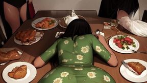 My Woman Was Sitting on My Lap Wearing a Dress so I Snuck My Dick Inside Her in Front of Everyone on Thanksgiving