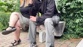 Mother-in-law&#039;s gorgeous hands made me cum in the park