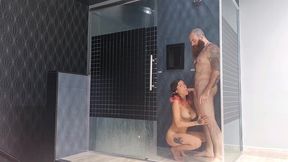 multiple squirts in the shower and the iron-biker cumshot in my face!!