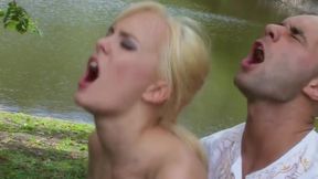 Mature Blonde Devours Throbbing Cock in Outdoor Paradise