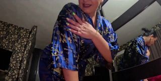 Slutty Geisha Fantasy Deep Throat, Satin Tease and Cum Play