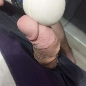 First cum without cage in years! Hitachi wand, no hands