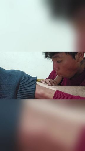 Gay Stepcousin Sucking My Hot Cock and Getting a Jet of Milk in His Mouth