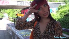 Pretty face bubble butt and wet pussy public sex