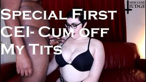 Special First CEI Cum off My Tits - AUDIO - Jane's special surprise is a fresh hot load of cum from a real dick! You're about to be her cuck cum swallowing slut, step up sluts and take a load to the face