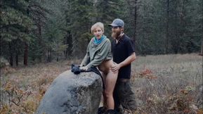 Passionate Outdoor Encounter: Tattooed Beauty and Partner Explore Wilderness Desires