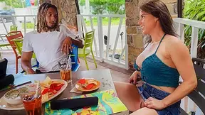 Wifey Gets Wet Over Hung Black Bartender, Scene #01