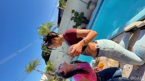 wet jeans, ripped denim & messy poolside girl/girl chaos — part 2