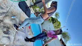 wet jeans, ripped denim & messy poolside girl/girl chaos — part 2