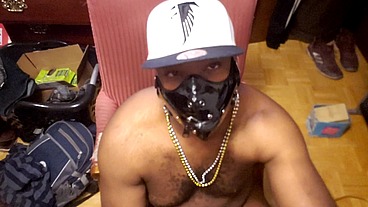 Hairy Blk Stud beating his meat. BBC Lovers D