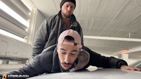 Arab Man Takes Massive White Dick in Parking Lot - 2