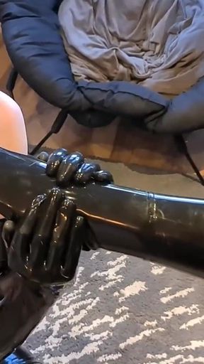 Latex stockings worship