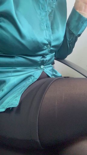 Hot milf relaxing at the office