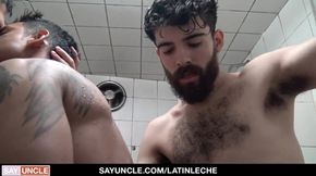 Latino ultra-cutie Gael pummeled By 2 Grizzlies In The Bathroom