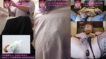 アナルプラグを挿して本棚をうろつく女装。興奮して最終的にはトコロテンしてしまう(笑)に