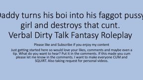 Daddy's filthy little princess plays the role of a slutty faggot