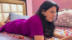 Indian wife sumbits to husband after getting belt spanking