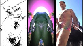 selfie stick triptych