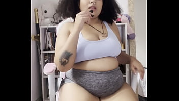 BBW Farts on microphone with thight shorts JOI