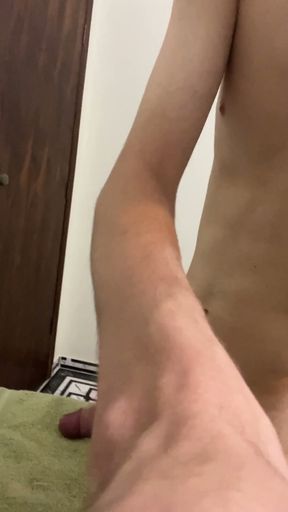 Skinny twink with big dick fucking his toy   Clip 1