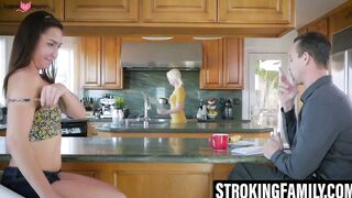 Geneva King moaned loud from stepdads pussy wrecking session