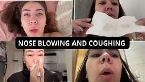 Full Day of Nose Blowing and Coughing Close-Up