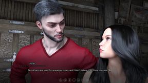 The Seven Realms 21 - Ling Guo and Leyala Giving Massage to Atlas's Dick with Their Pussies.