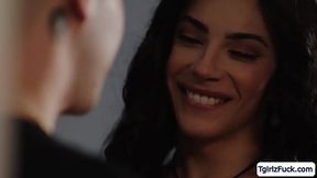 Tall brunette tbabe Ariel Demure hardcore bareback anal ride