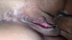 Big black cock creampie - Cuckold eats wife's load