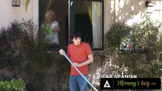 MOMMY'S BOY - Lonely Stepmom Rachael Cavalli Teases Her Stepson With Her Huge Breasts! CUM ON TITS!