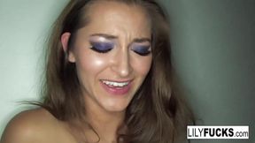 Brunette Petite Babe Dani Daniels and Lily Carter enjoy lesbian pussy licking