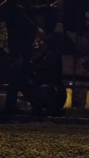 Whore deal with a big fat dick in the public park, leashed   Clip 1