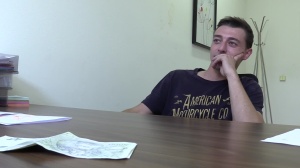 delicious brunette lad hammered during the interview