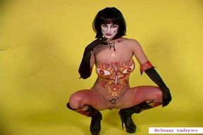 Brittany Andrews Amazing Dragon Body Paint Smoke Tease!