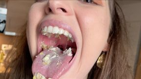 Chewing Sandwich With Lettuce