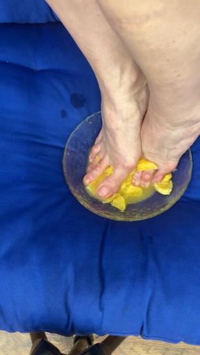 Breakfast from my feet.Orange ...