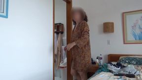 On the beach, stepmom shows off and loves making cocks hard