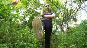 You shine my sneakers in the forest